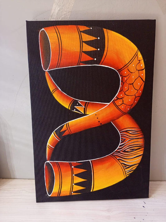 Handmade Canvas Wall Art | Festive Christmas Decor | Unique Gift for Holidays | Modern Boho Home Accent | Ready-to-Hang Painting