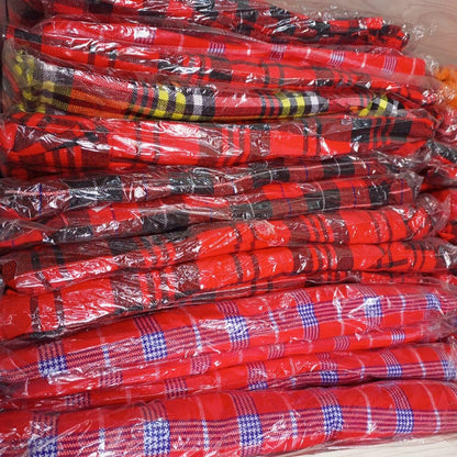 Authentic Maasai Shuka Blanket - Traditional African Tribal Wrap, Red Plaid Safari Blanket for Home Décor or Outdoor Adventures wholesale