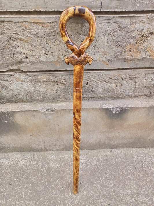African wood Original Hiking Walking Stick Cane Handmade Kenya Africa 1 Piece Rosewood Hardwood hand red walking stick