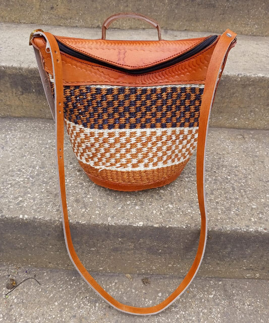 Handmade Woven Sisal Sling Bag - Boho Eco-Friendly Crossbody Bag | Sustainable Natural Fiber Purse | African Artisan Handcrafted Bag