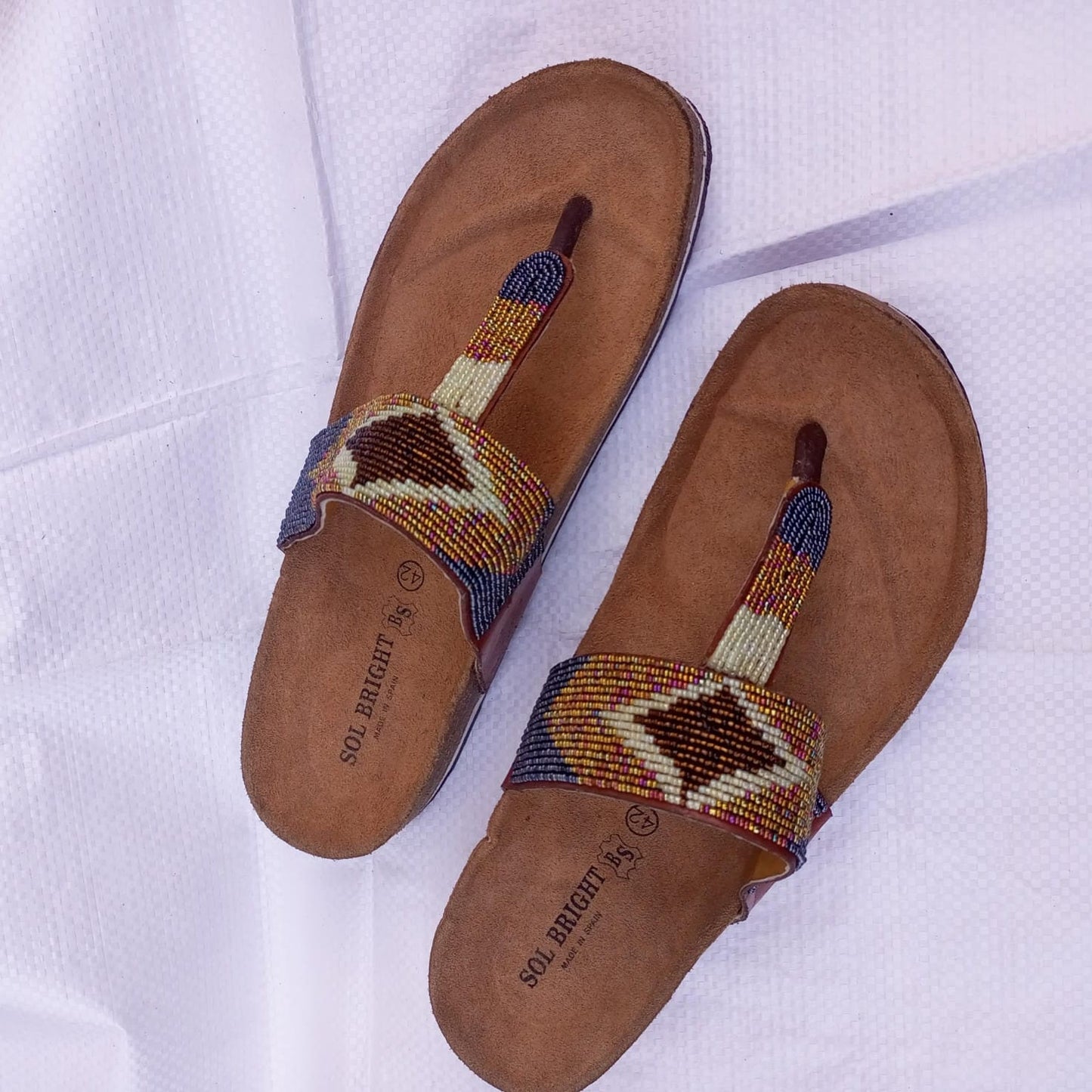 Handmade African Beaded Sandals/Authentic Maasai-Style Leather Flip-Flops Women/Boho Beach Sandals/Comfortable Summer Sandal African Gifts