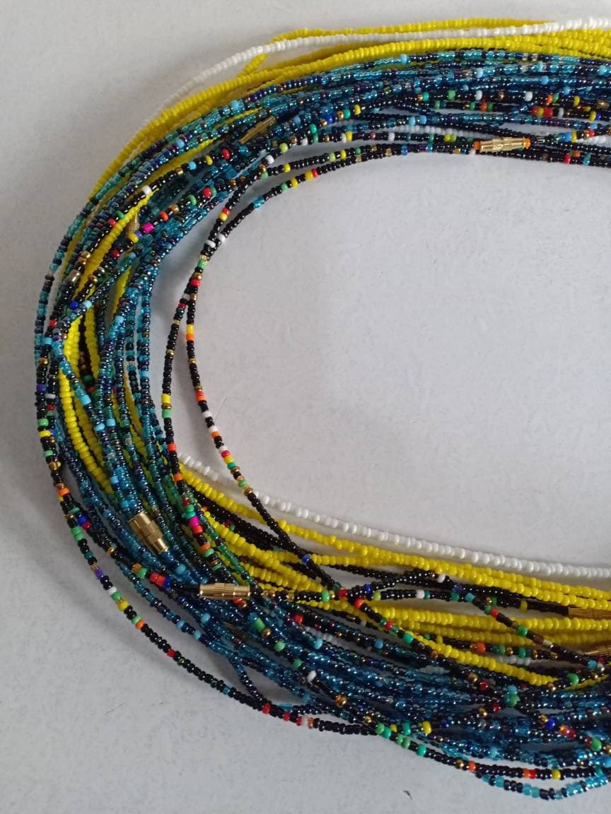 Handmade Waist Beads for Women/African Beaded Body Jewelry/Boho Style, Weight Loss, Belly Chain, Custom Size
