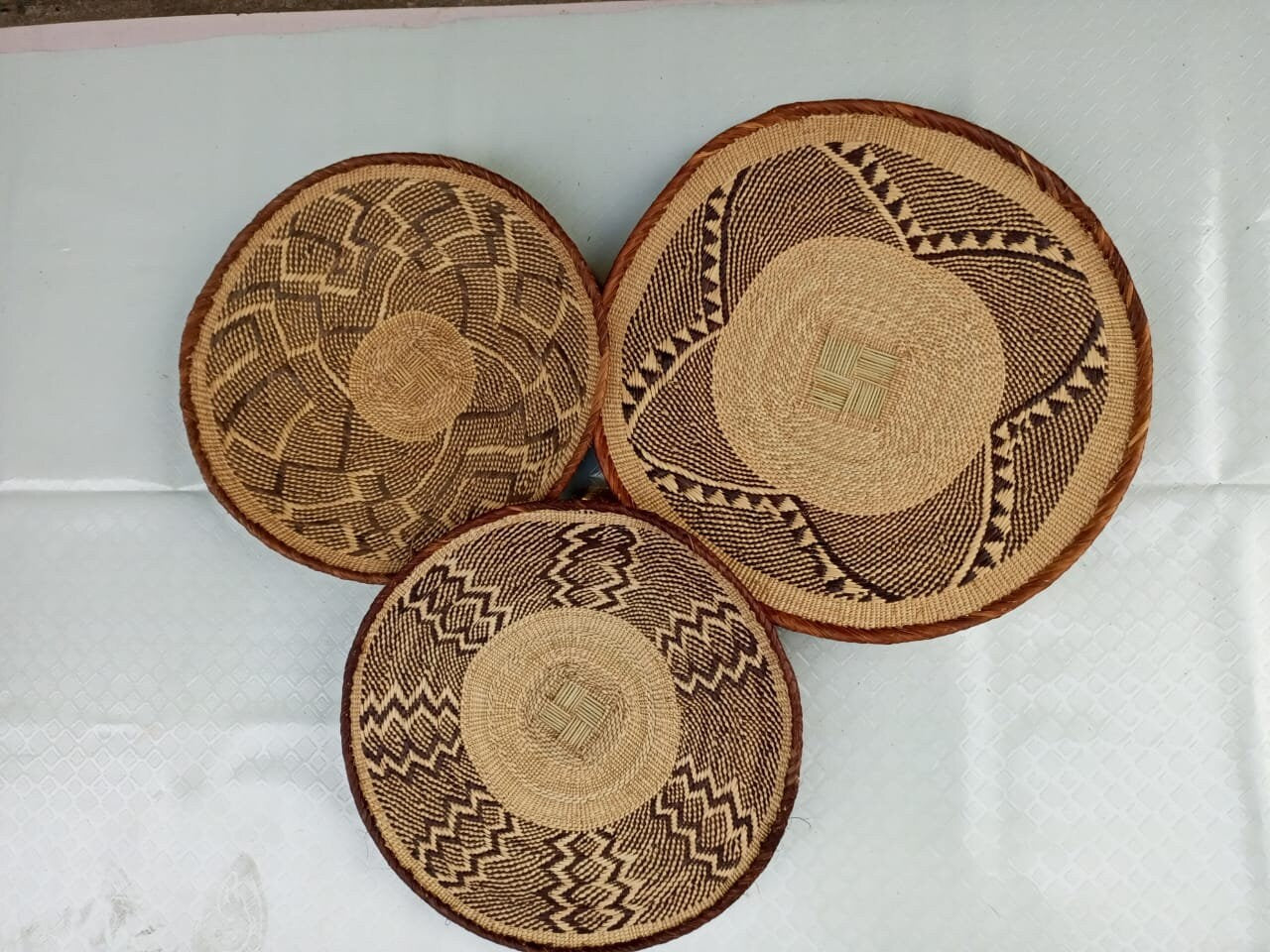 Handwoven Tonga Basket | African Wall Decor | Boho Home Decor | Fair Trade Wall Hanging /Rustic Farmhouse Decor | Handmade Wall Art  12-20