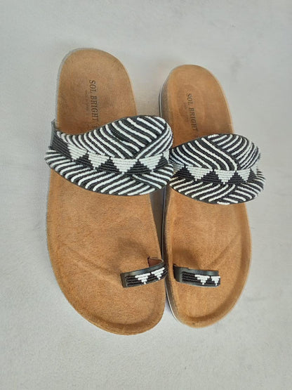 Handmade African Beaded Sandals/Authentic Maasai-Style Leather Flip-Flops Women/Boho Beach Sandals/Comfortable Summer Sandal African Gifts