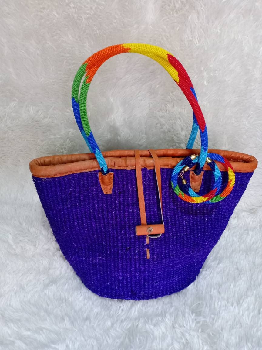 Handmade Woven Sisal Sling Bag - Boho Eco-Friendly Crossbody Bag | Sustainable Natural Fiber Purse | African Artisan Handcrafted Bag