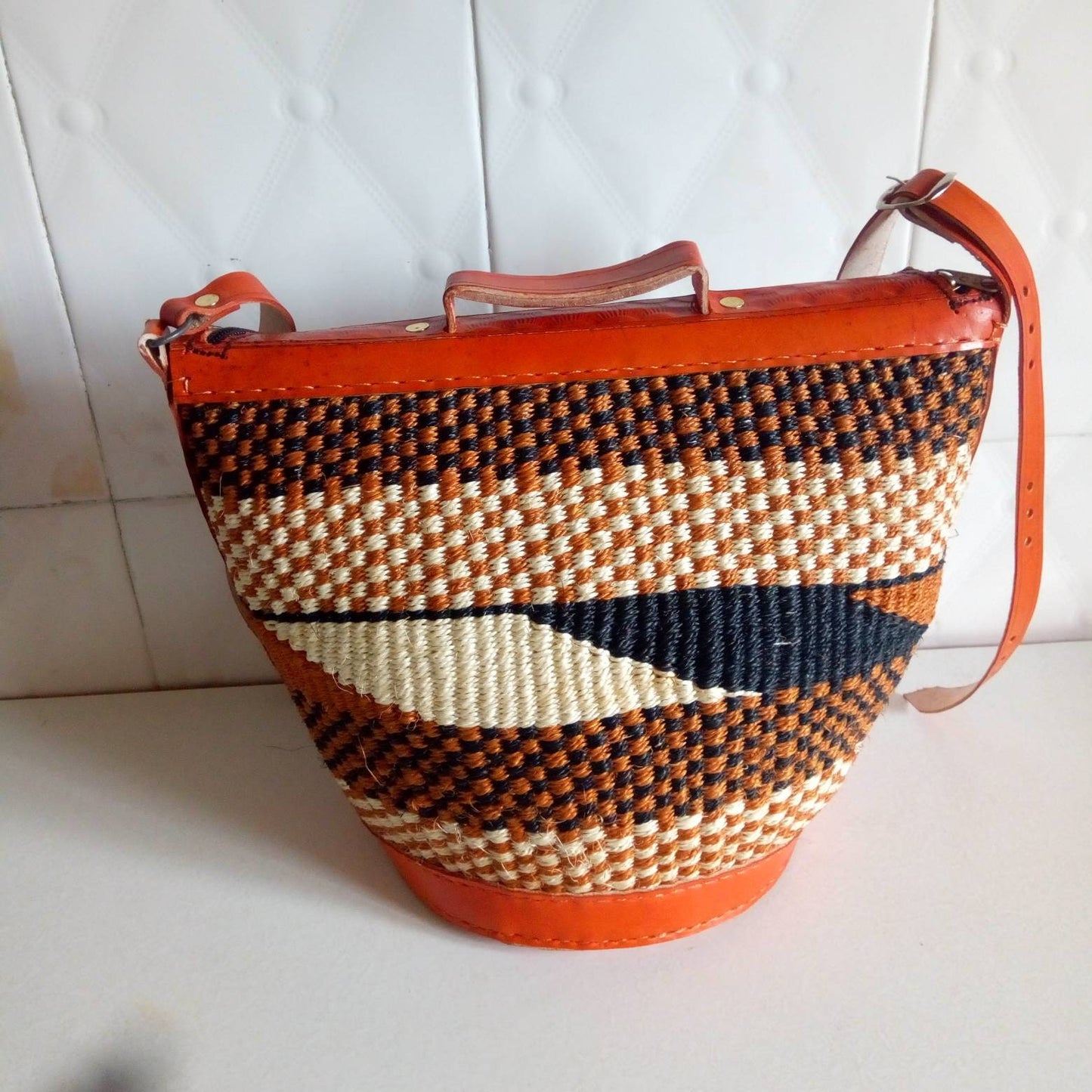 Handmade Woven Sisal Sling Bag - Boho Eco-Friendly Crossbody Bag | Sustainable Natural Fiber Purse | African Artisan Handcrafted Bag
