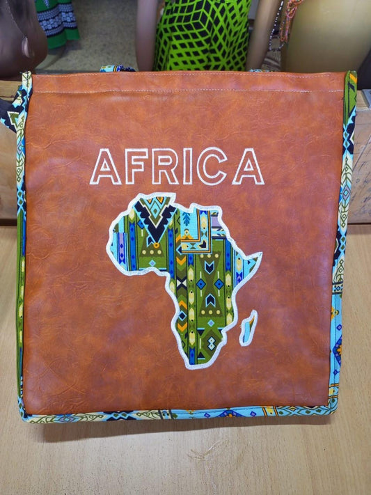 African Leather Tote bag, handcrafted laptop bag,Black woman modern African tote bag, Stylish tote bag, Brown girl bag, travel bag.