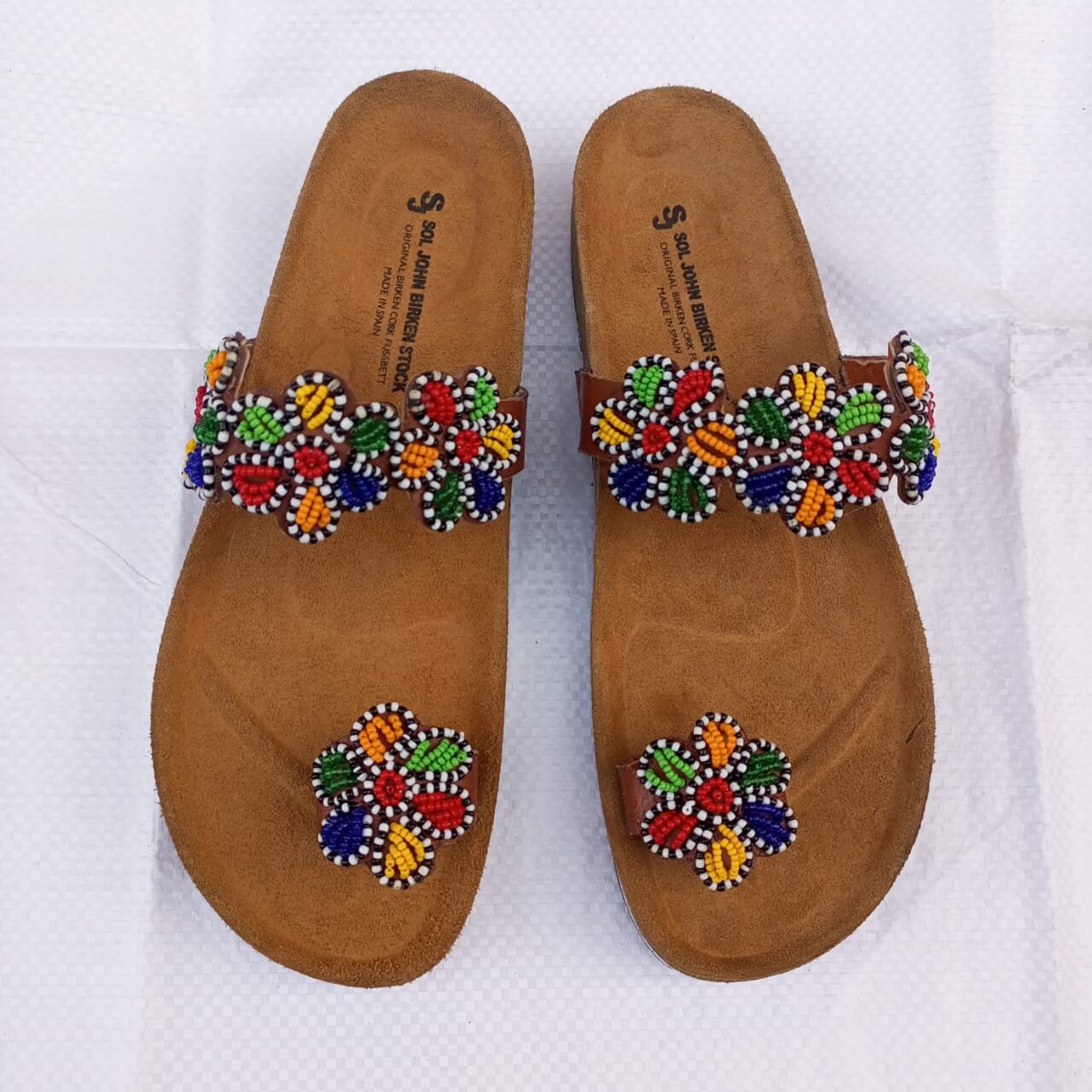 Handmade African Beaded Sandals/Authentic Maasai-Style Leather Flip-Flops Women/Boho Beach Sandals/Comfortable Summer Sandal African Gifts