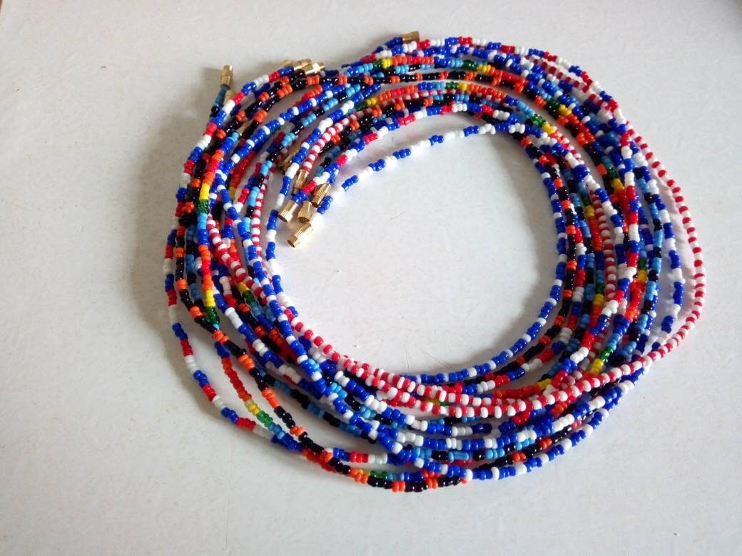Handmade Waist Beads for Women/African Beaded Body Jewelry/Boho Style, Weight Loss, Belly Chain, Custom Size