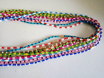 Handmade Waist Beads for Women/African Beaded Body Jewelry/Boho Style, Weight Loss, Belly Chain, Custom Size