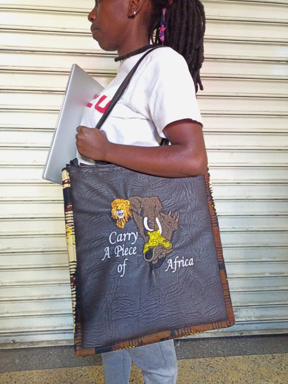Carry a piece of Africa Tote bag, handcrafted laptop bag,Black woman modern African tote bag, Stylish tote bag, Mother's day gifts.