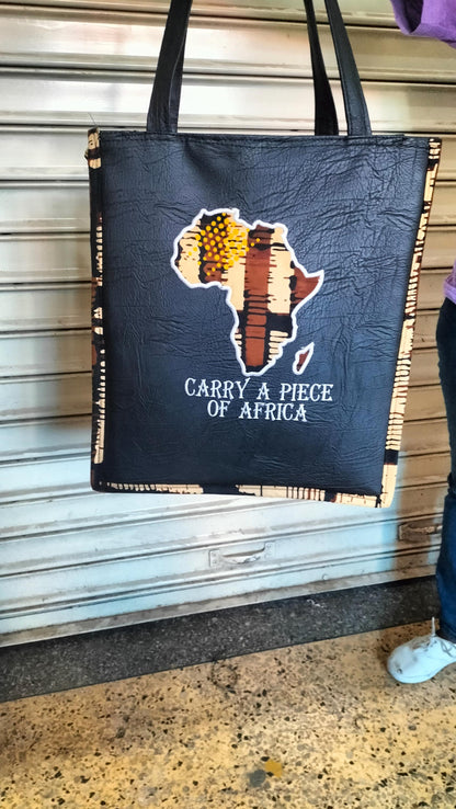 African Leather Tote bag, handcrafted laptop bag,Black woman modern African tote bag, Stylish tote bag,Brown girl bag.