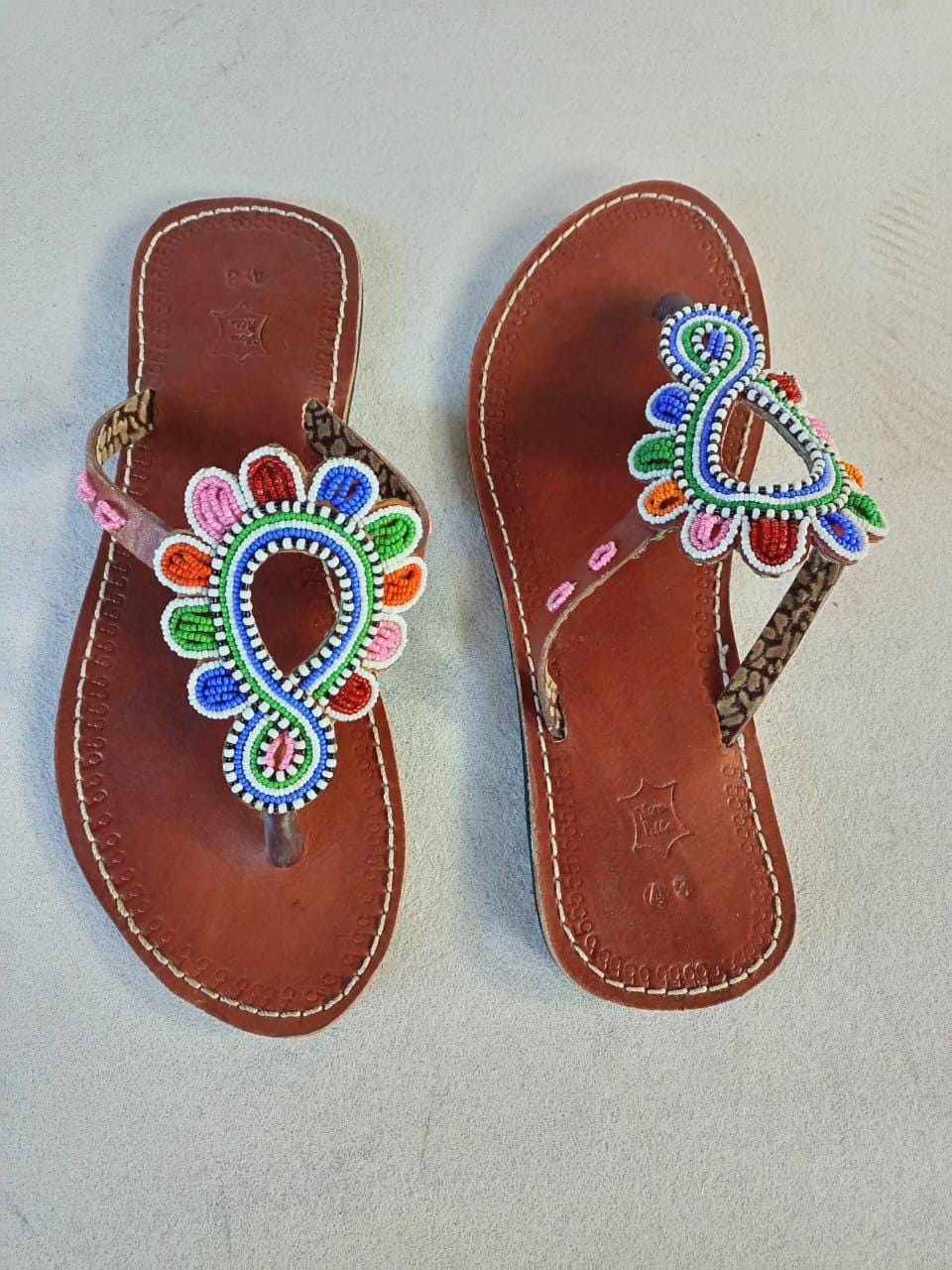 CUSTOMIZED African beaded sandals, summer sandals, Christmas gift for her,mom gift,beach sandals, leather sandals,