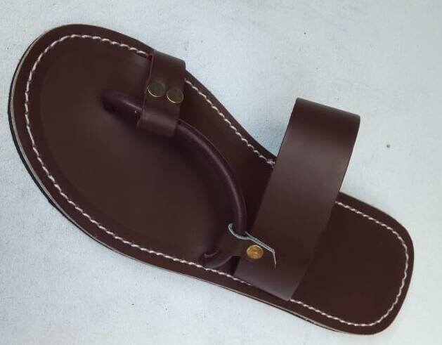 Handmade African Men's Sandals/Genuine Leather Beaded Flip-Flops/Comfortable Summer Sandals for Men/African Shoes/Unique Gift for Him