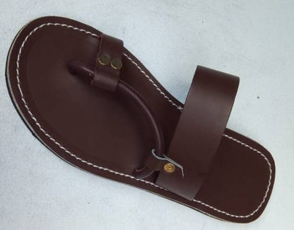 Handmade African Men's Sandals/Genuine Leather Beaded Flip-Flops/Comfortable Summer Sandals for Men/African Shoes/Unique Gift for Him