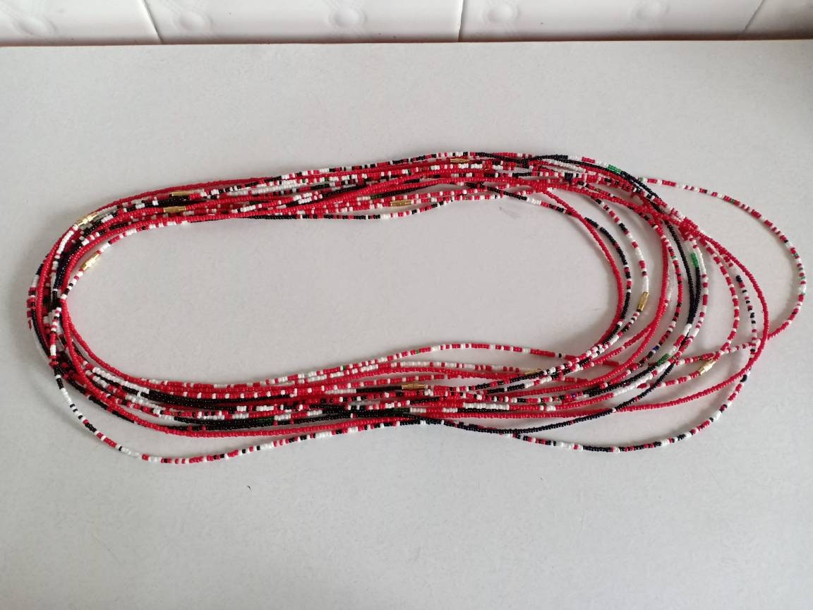 Handmade Waist Beads for Women/African Beaded Body Jewelry/Boho Style, Weight Loss, Belly Chain, Custom Size