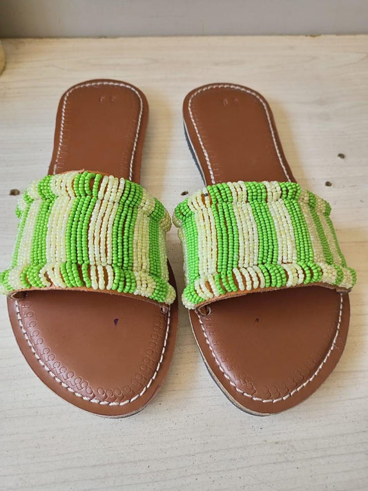 CUSTOMIZED African beaded sandals, summer sandals, Christmas gift for her,mom gift,beach sandals, leather sandals,