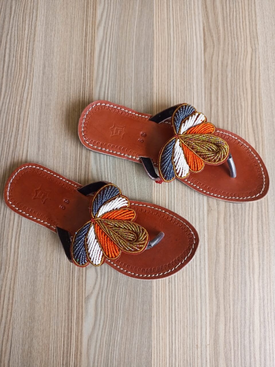 Handmade African Beaded Sandals/Authentic Maasai-Style Leather Flip-Flops Women/Boho Beach Sandals/Comfortable Summer Sandal African Gifts