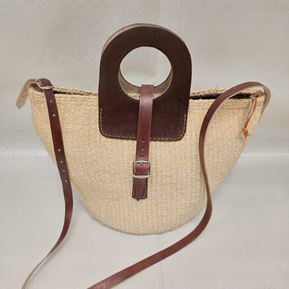 Handmade Woven Sisal Sling Bag - Boho Eco-Friendly Crossbody Bag | Sustainable Natural Fiber Purse | African Artisan Handcrafted Bag