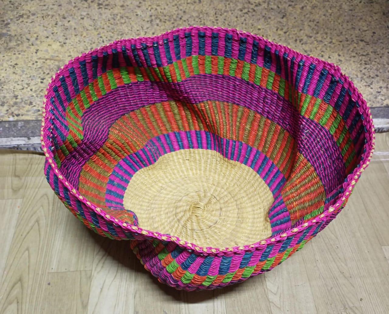 ON SALE:Home Decor, Art Basket, Wave Basket Decor Basket, Bolga Basket, organizer Basket, African Basket, Handmade Basket, Woven Basket