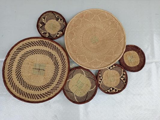 Handwoven Tonga Basket | African Wall Decor | Boho Home Decor | Fair Trade Wall Hanging /Rustic Farmhouse Decor | Handmade Wall Art 8-18