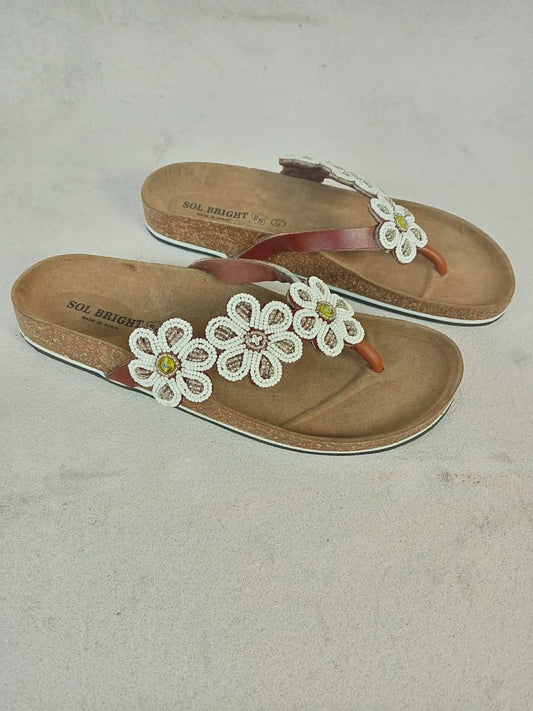 Handmade African Beaded Sandals/Authentic Maasai-Style Leather Flip-Flops Women/Boho Beach Sandals/Comfortable Summer Sandal African Gifts
