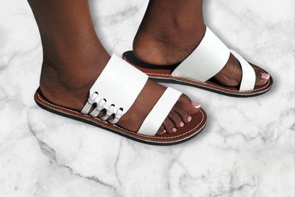 CUSTOMIZED Pure leather Sandals/Authentic Maasai-Style Leather Flip-Flops Women/Boho Beach Sandals/Comfortable Summer Sandal African Gifts