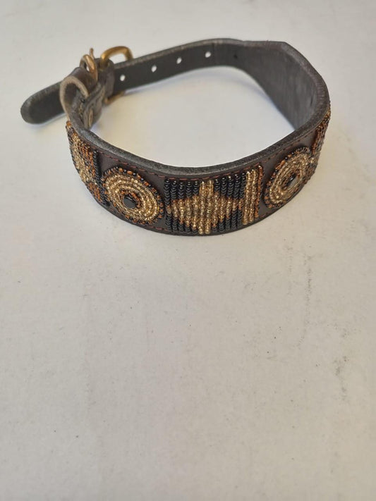 African Beaded Collar, Handmade Dog Collar , Maasai collar, Leather collar, Pet Gift, Christmas gift, Pet collar, Dog leash, Pet lead