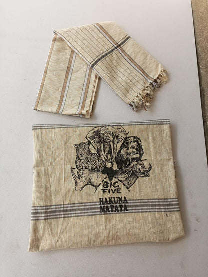 Hakuna Matata Authentic Kenyan Kikoy, Handwoven Wraps - Scarves & Beachwear, African Sarong, Beach Cover Up
