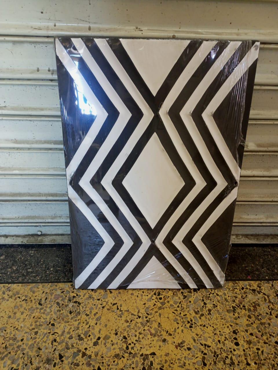 Handcrafted Rwandan Imigongo Painting | Unique African Wall Art on Wood | Cultural Home Decor