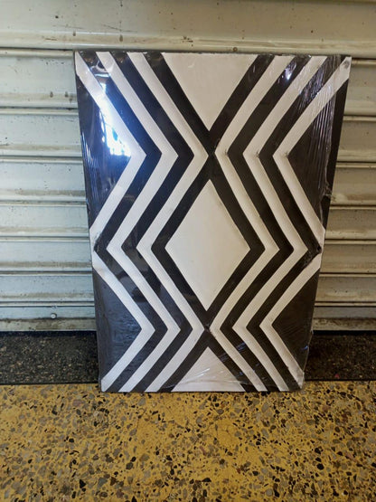 Handcrafted Rwandan Imigongo Painting | Unique African Wall Art on Wood | Cultural Home Decor