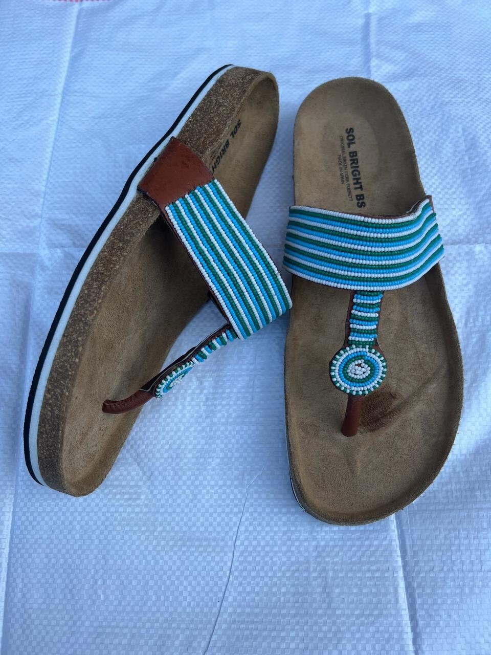 Handmade African Beaded Sandals/Authentic Maasai-Style Leather Flip-Flops Women/Boho Beach Sandals/Comfortable Summer Sandal African Gifts