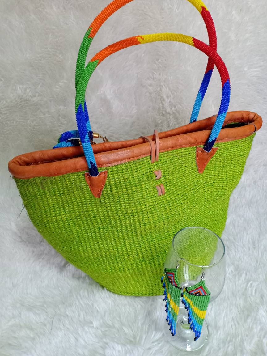 Handmade Woven Sisal Sling Bag - Boho Eco-Friendly Crossbody Bag | Sustainable Natural Fiber Purse | African Artisan Handcrafted Bag