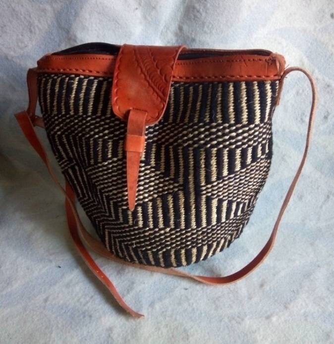 Handmade Woven Sisal Sling Bag - Boho Eco-Friendly Crossbody Bag | Sustainable Natural Fiber Purse | African Artisan Handcrafted Bag