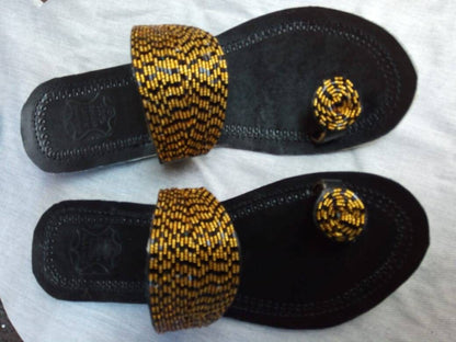Handmade African Beaded Sandals/Authentic Maasai-Style Leather Flip-Flops Women/Boho Beach Sandals/Comfortable Summer Sandal African Gifts