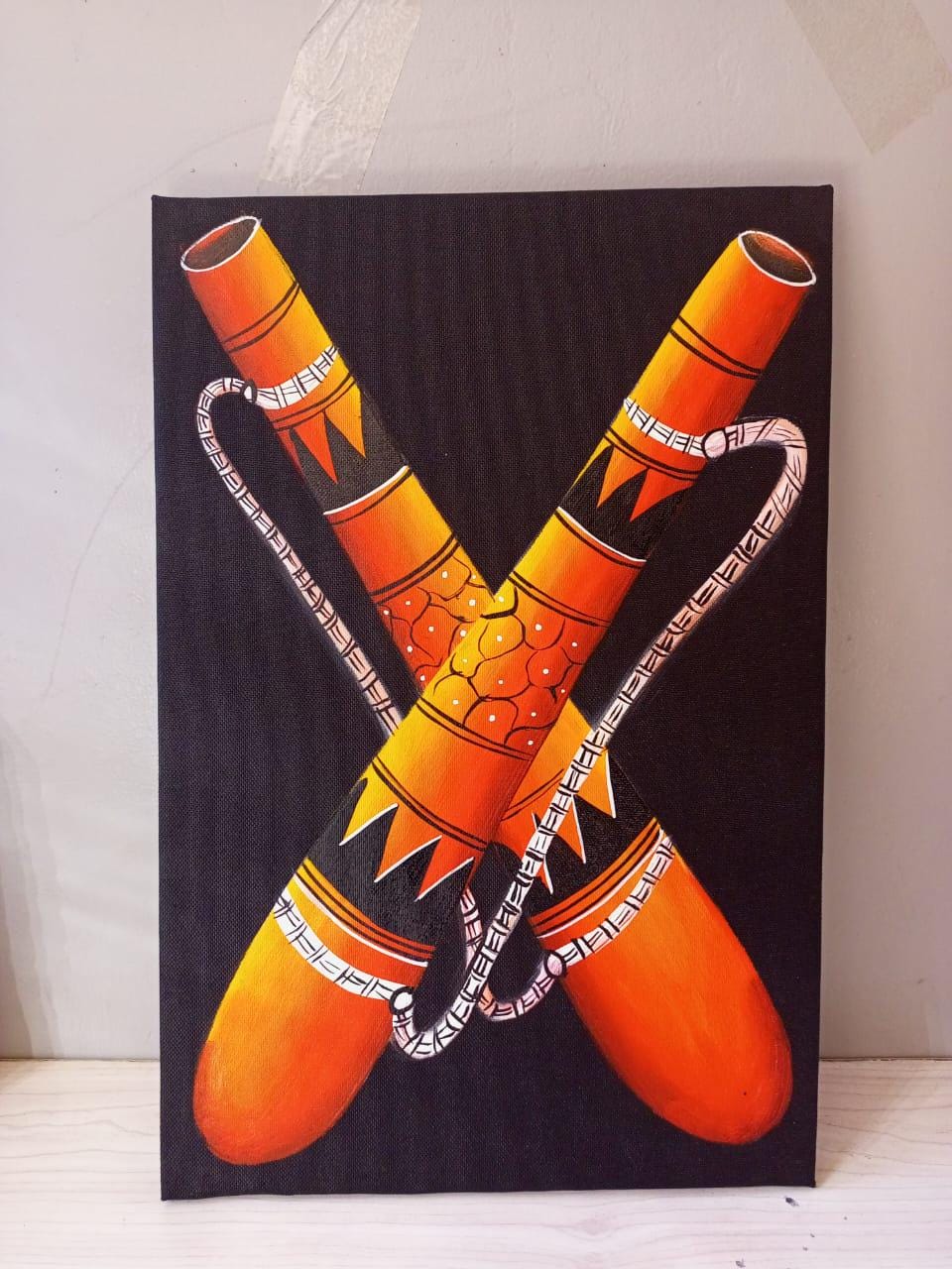 Handmade Canvas Wall Art | Festive Christmas Decor | Unique Gift for Holidays | Modern Boho Home Accent | Ready-to-Hang Painting