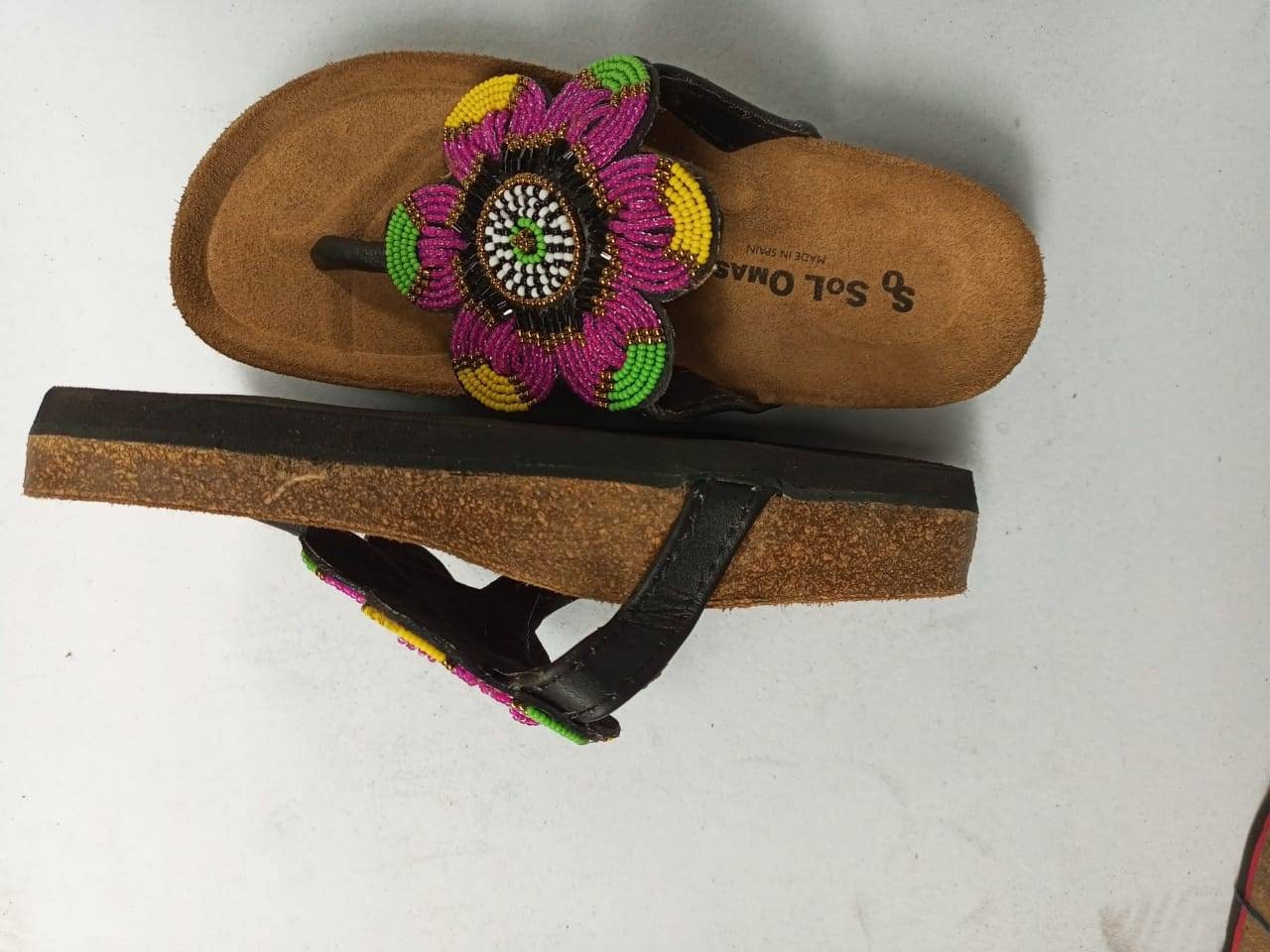 Handmade African Beaded Sandals/Authentic Maasai-Style Leather Flip-Flops Women/Boho Beach Sandals/Comfortable Summer Sandal African Gifts