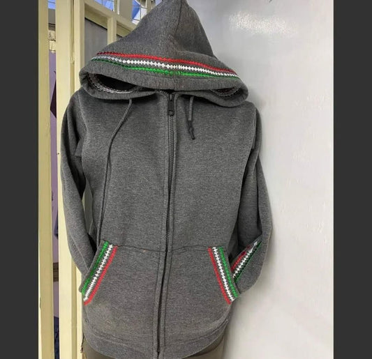 African unisex gray hood/Handmade Custom Winter Hood/Cozy, Warm, and Stylish Cold Weather /Personalized Winter hood ,christmass gift