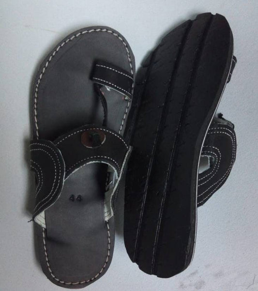 Handmade African Men's Sandals/Genuine Leather Beaded Flip-Flops/Comfortable Summer Sandals for Men/African Shoes/Unique Gift for Him