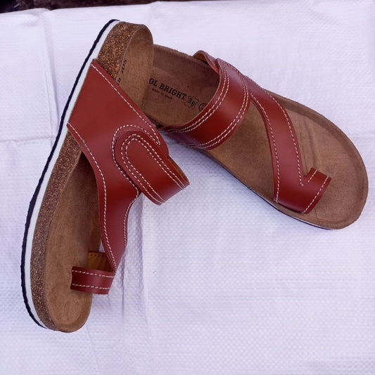 Handmade African Men's Sandals/Genuine Leather Beaded Flip-Flops/Comfortable Summer Sandals for Men/African Shoes/Unique Gift for Him