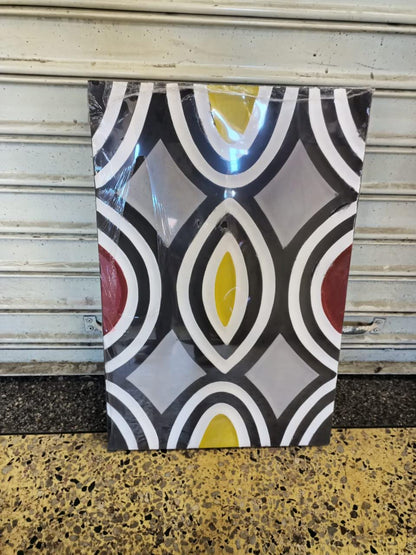 Handcrafted Rwandan Imigongo Painting | Unique African Wall Art on Wood | Cultural Home Decor