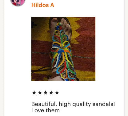Handmade African Beaded Sandals/Authentic Maasai-Style Leather Flip-Flops Women/Boho Beach Sandals/Comfortable Summer Sandal African Gifts