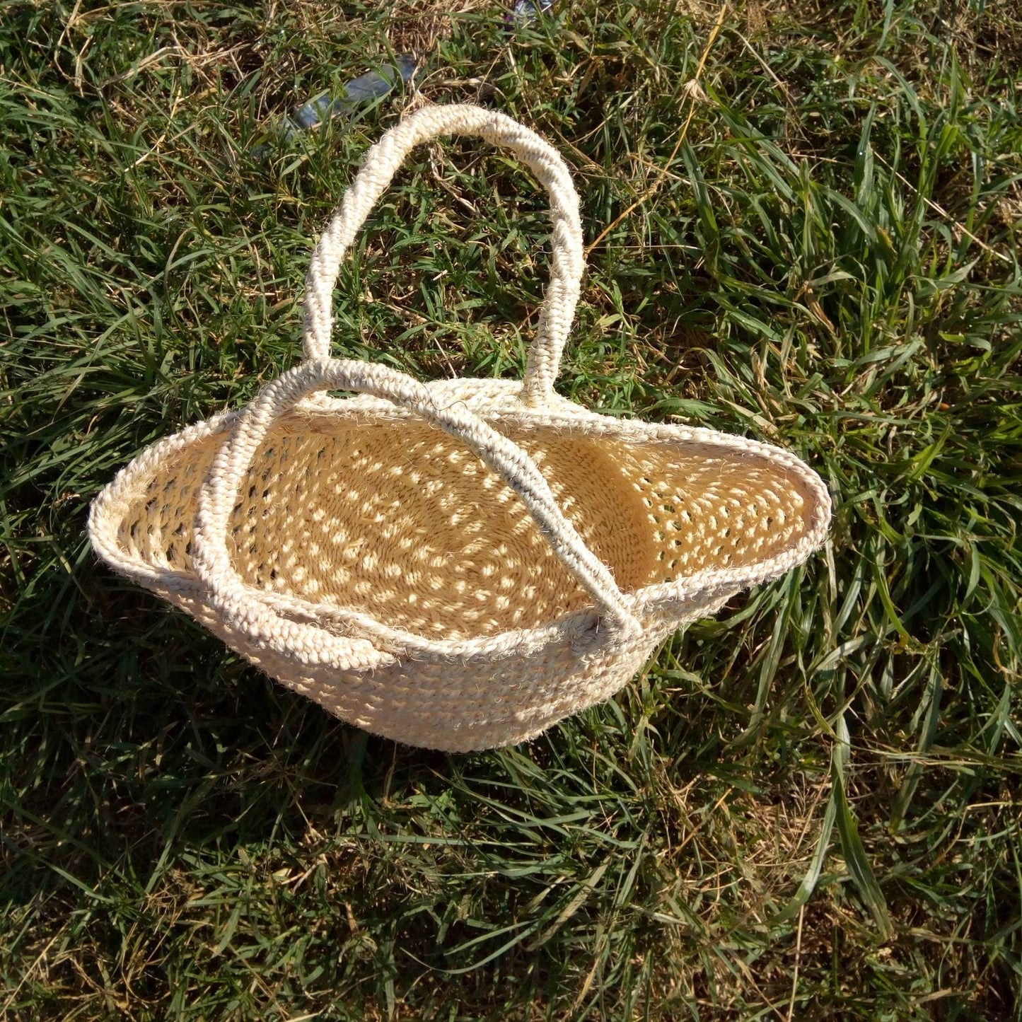 Handmade Woven Sisal Sling Bag - Boho Eco-Friendly Crossbody Bag | Sustainable Natural Fiber Purse | African Artisan Handcrafted Bag