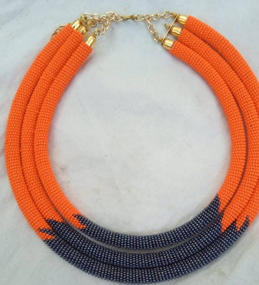 Boho Statement Jewelry/Colorful Seed Bead Necklace/Layered Necklace for Women/Gift for Her/Handmade Beaded Necklace/gift for women