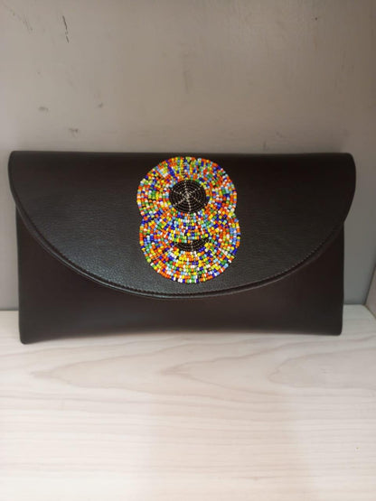 Black leather African purses, bags,African bag, women purses , gift for her, christmas gift for loved ones,clutch bags, mother's day gifts
