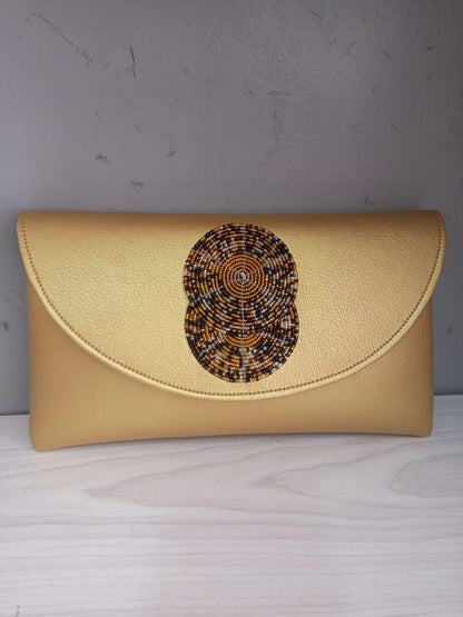 Gold leather African purses, bags,African bag, women purses , gift for her, christmas gift for loved ones,clutch bags, mother's day gifts