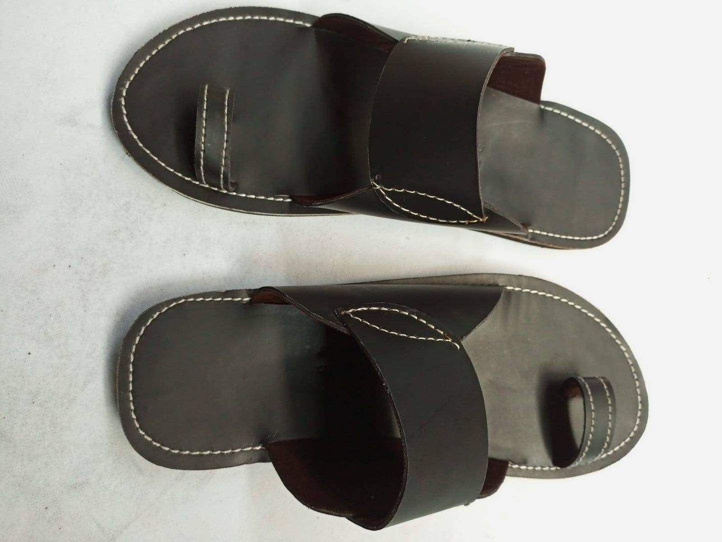 Handmade African Men's Sandals/Genuine Leather Beaded Flip-Flops/Comfortable Summer Sandals for Men/African Shoes/Unique Gift for Him