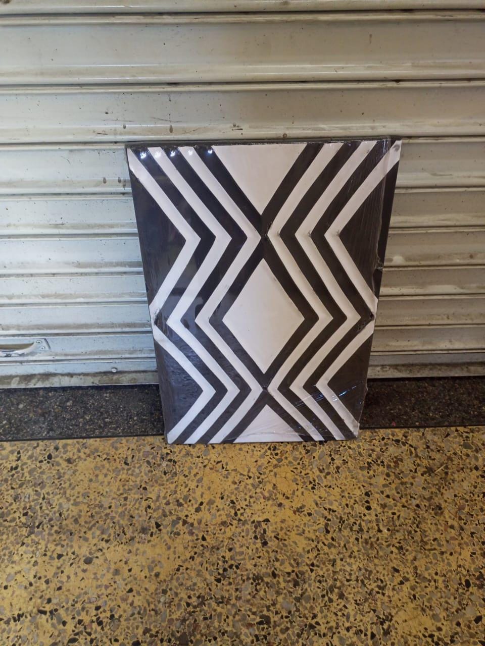 Handcrafted Rwandan Imigongo Painting | Unique African Wall Art on Wood | Cultural Home Decor