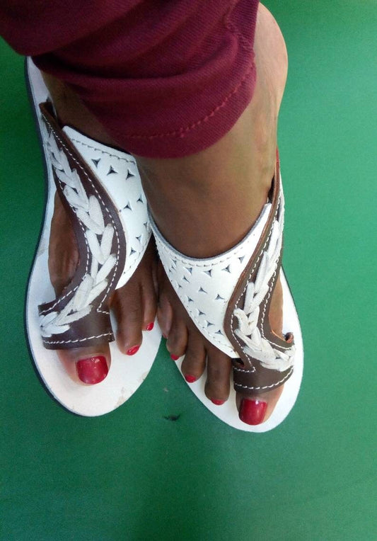 Handmade African Beaded Sandals/Authentic Maasai-Style Leather Flip-Flops Women/Boho Beach Sandals/Comfortable Summer Sandal African Gifts