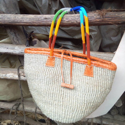 Handmade Woven Sisal Sling Bag - Boho Eco-Friendly Crossbody Bag | Sustainable Natural Fiber Purse | African Artisan Handcrafted Bag